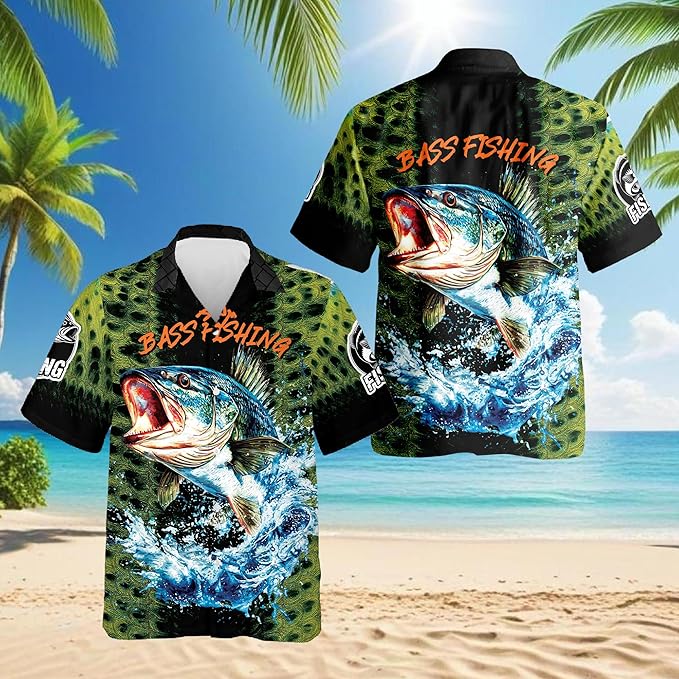 Fishing Crappie Hawaiian Shirt for Men, Button Down Summer Beach Short Sleeve, Fishing Lover Gifts, Sizes S-5XL
