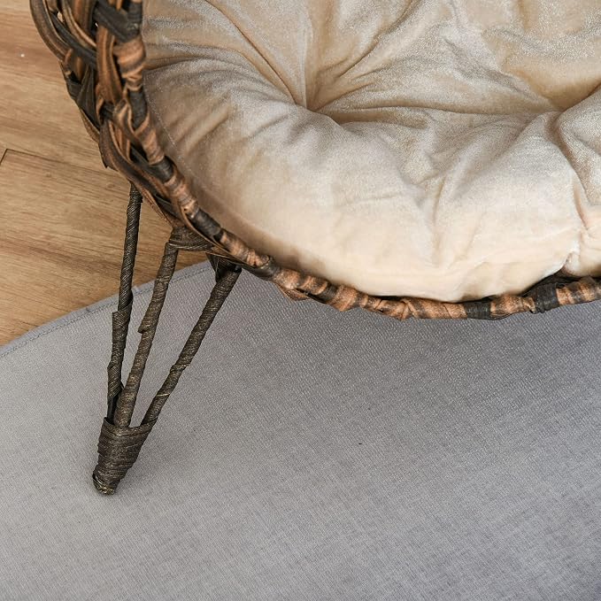 PawHut 20.5" Weaved Cat Bed with Cushion, Brown | Elevated Hand-woven Braided Banana Leaf Kitten House Condo