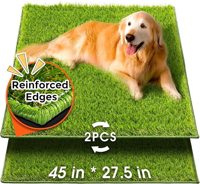 Hompet Artificial Grass for Dogs, 45"x27.5", Professional Dog Grass Mat, Easy to Clean with Drainage Holes, Potty Training Pad and Replacement Fake Grass Turf, Outdoor Rug Patio Lawn Decoration
