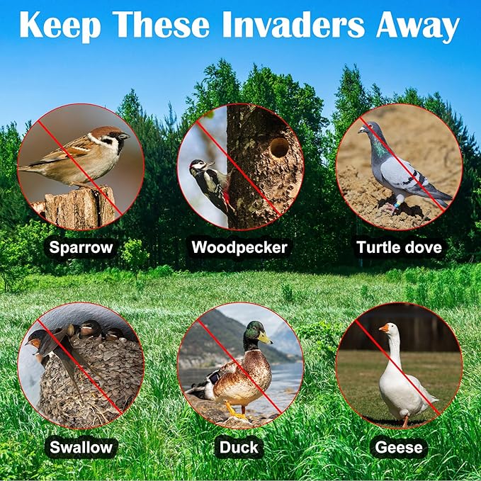 [984FT] Effective Birds Scare Reflective Ribbon Reflectors,Dual-Sided Flashing Streamers to Keep Pigeons, Hawks, Woodpeckers, Geeses Away from Trees Plants Crops Garden Porch,2*Rolls