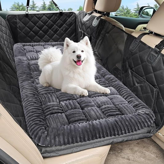 Dog Car Bed Mat Non-Slip Backseat Extender Dog Bed 50" x24.6" Gray | Travel Bed for Dogs，Chew-Resistant, Easy Clean & Scratch-Proof, Comfort Design, Fits Trucks/Sedans/SUVs