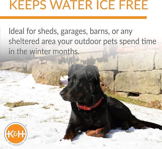 K&H Pet Products Thermal-Bowl Heated Water Bowl for Cats & Dogs Outside, Safety Listed Outdoor Heated Dog Dish for Pets, Automatic No Freeze, Anti Chew Cord - 102 Ounces Stainless 25W | Outdoor Water Stays Unfrozen In Winter. Outdoor Heated Dog Dish fo...