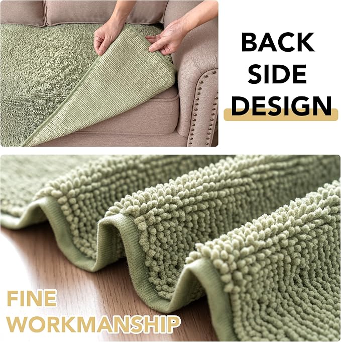 H.VERSAILTEX Non Slip Pet Couch Cover Chenille Dog Bed Protector Thick Soft Sofa Slipcover Pet Friendly Washable Couch Cushion Covers for Pets (52" x 82", Sage)
