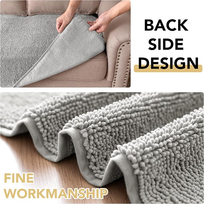 H.VERSAILTEX Non Slip Pet Couch Cover Chenille Dog Bed Protector Thick Soft Sofa Slipcover Pet Friendly Washable Couch Cushion Covers for Pets (52" x 82", Dove)
