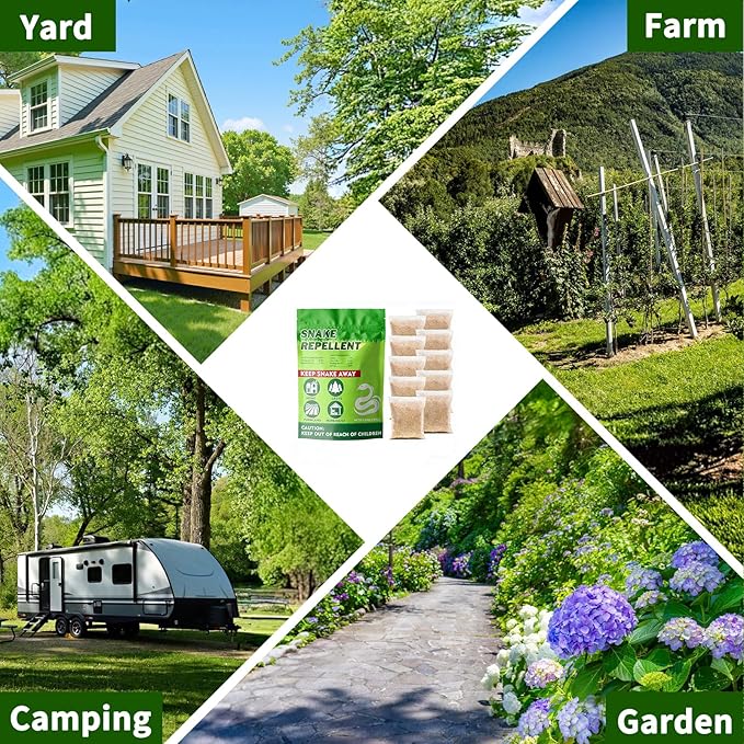 Snake Repellent for Yard Powerful,10 Pack Safe for Home Yard, Pet Safe, Natural Snake Repellant for House Yard Lawn Garden Camping