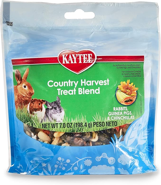Kaytee Country Harvest Treat Blend for Pet Rabbits, Guinea Pigs and Chinchillas, 7 oz (Pack of 2)