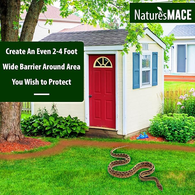 Nature's Mace Snake Mace 125 Pounds, Snake Repellent for Yard, Home, Garden, Get Rid of Snakes, Outdoor Repelling Granules, Deterrent, Plant Friendly, Pet Safe, Defense Granular Formula