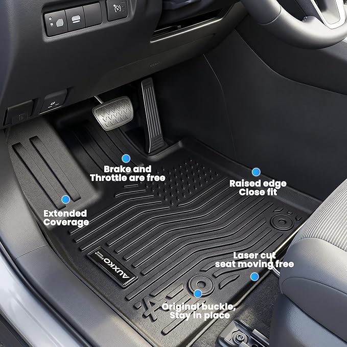 Auxko All Weather Floor Mats Cargo Mat with Backrest Mat for 2026 Toyota RAV4 Hybrid(Not for Phev)(Not for Cargo Area with subwoofer) All Season TPE Accessories Odorless Anti-Slip
