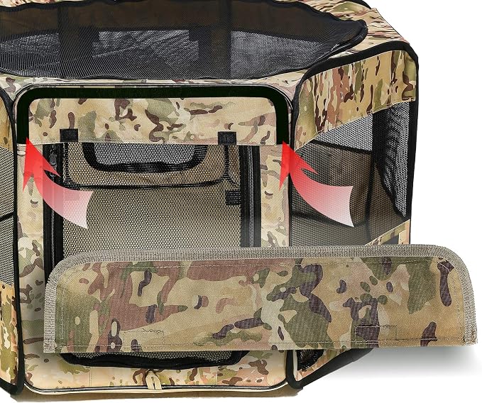 Pawer 45”×24” Pet Playpen Personalize Embroidery Piece, Desert Camouflage Pattern