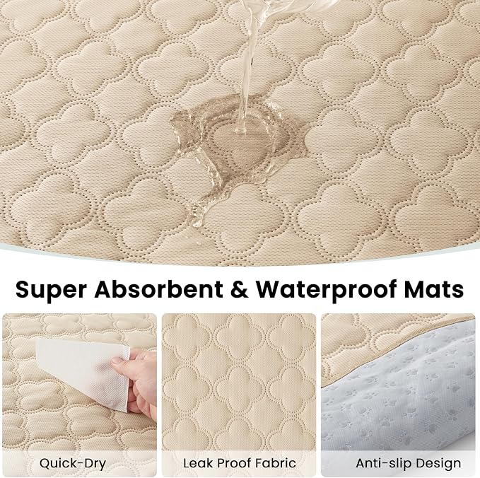Love's cabin Dog Playpen with Washable Pee Pad, Puppy Pet Cat Playpen Small Dogs Tent Crate Indoor/Outdoor, Portable Pop Up Kennel with Carrying Case for Cats/Rabbits(Khaki,Small with pad)
