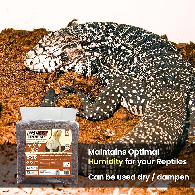 Gro-Med ReptiCare Coconut Fiber Substrate for Reptiles 12 Q, Organic Ready to Use - Odor Absorbent Coco Coir Terrarium Bedding for Ball Pythons, Boas, Snakes, Tortoises, Geckos, Frogs and Tarantulas