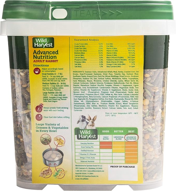 Wild Harvest Wild Harvest Advanced Nutrition Diet for Rabbits, 4.5-Pound (WH-83544)