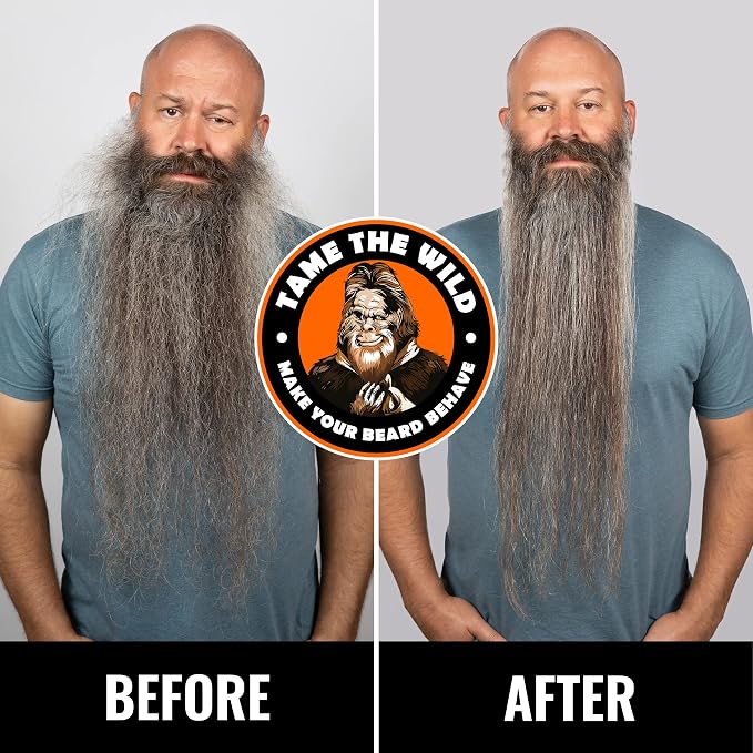 Tame The Wild Pro Beard Straightener for Men - Premium Heated Beard Brush - Anti-Scald Ionic Generator - 12 Temp Settings - LED Display - for Beards Over 2" Long
