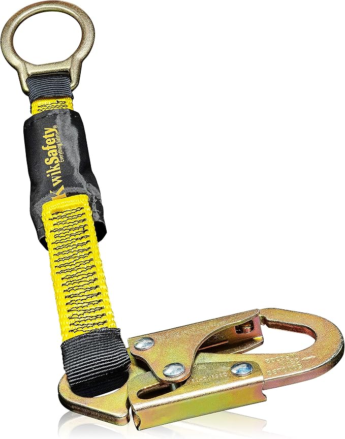 KwikSafety - Charlotte, NC - Dolphin Dorsal [1 Pack] 18" D-Ring Extender [Easy Hookup] ANSI Tested OSHA Compliant Harness Extension Lanyard Safety D Ring PPE Construction Roofing Fall Arrest Gear