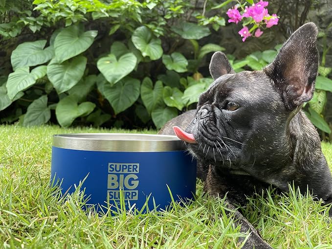Tuff Pupper 100 oz Heavy Duty Insulated Stainless Steel Dog Bowl for Large Dogs, Non-Slip Base, Dishwasher Safe