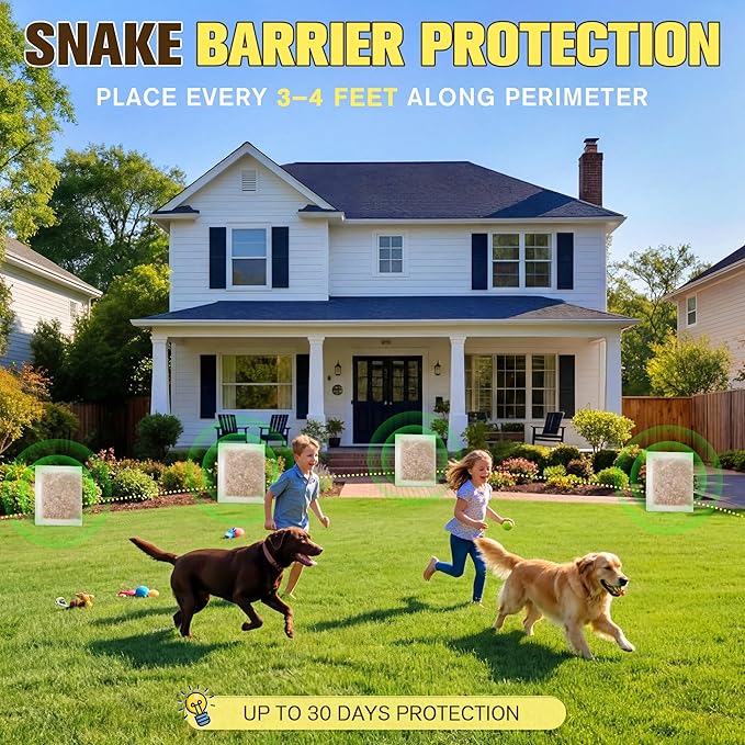 20 Pack Snake Repellent for Indoor & Outdoor Use, Natural Snake Away for Yard Powerful, Safe for Kids&Pets, Reptile Deterrent Pouches Repels Against Poisonous and Non Poisonous Species