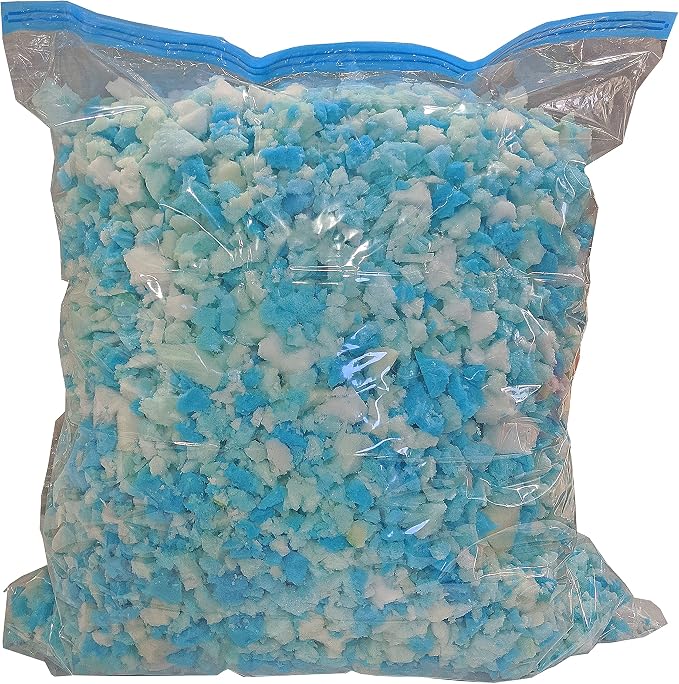 Mattress Grade High Density Shredded Memory Foam Filling Inserts for Pillow Stuffing, Bean Bag Filler, Chair, Sofa, Pet Dog Beds, Cushions, Upholstery and Couch Refill (25 lbs) Made in United States