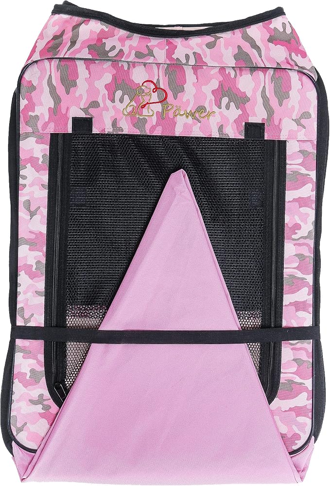 Pawer 45”×24” 8-Panel Foldable Pet Playpen, Pink Camouflage Pattern, Personalize Fabric Piece Available, for Cat/Dog/Puppy, 600D Oxford Cloth Portable Indoor & Outdoor Kennel with Carry Bag