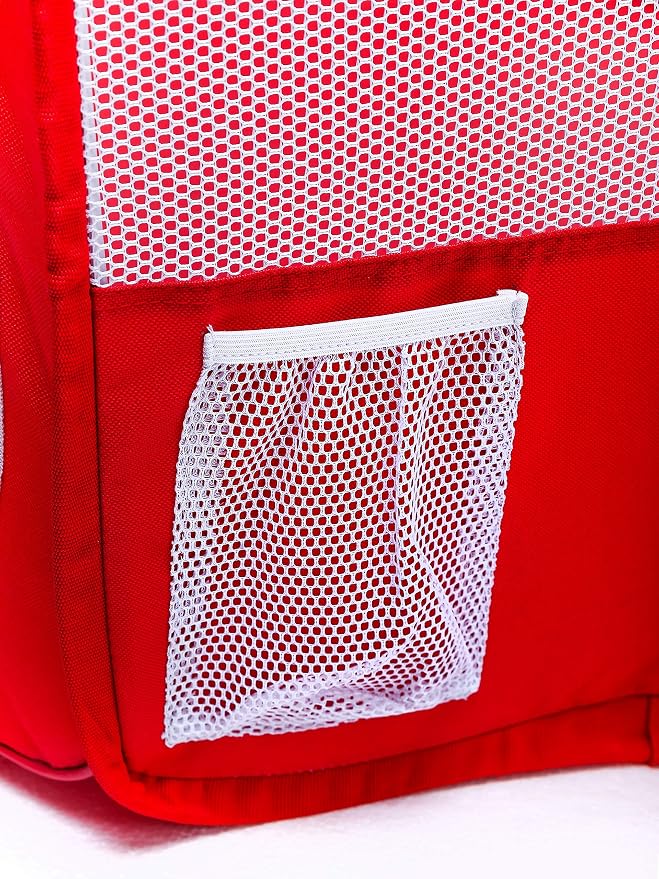 Pawer 45"x24" 8-Panel Foldable Pet Playpen, Red with Christmas Pattern Printing,Personalize Extra Fabric Piece Available, for Cat/Dog/Puppy, 600D Oxford Cloth Portable Kennel with Carry Bag
