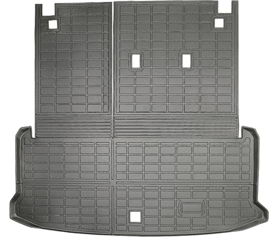 Yakitoko 3D TPE Car Trunk Cargo Liner Mat for Toyota Grand Highlander 2024-2026 with Backrest Mat Custom Fit All-Weather Waterproof Floor Protection, Heavy Duty & Odorless