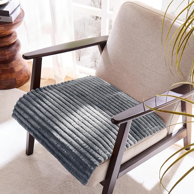 100% Waterproof Couch Arm Covers 2pcs, Fuzzy Chair Arm Covers Thick Soft Recliner Chair Armrest Protectors, Non-Slip Couch Armrest Cover Pet mats for Sofa (Titanium Gray, 22" x 22" 2 Pack)