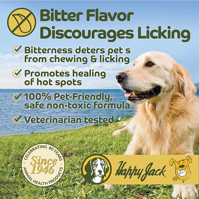 HAPPY JACK Seal 'N Heal Liquid Bandage for Dogs, Cats, Pets, Wound Care Spray (4 oz), Protects Against Minor Cuts, Burns, Waterproof Seal, Discourages Licking & Chewing, for Paws & Body, Made in USA