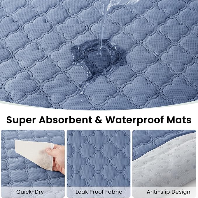 Love's cabin Dog Playpen with Washable Pee Pad, Puppy Pet Cat Playpen Small Dogs Tent Crate Indoor/Outdoor, Portable Pop Up Kennel with Carrying Case for Cats/Rabbits(Blue,Small with pad)