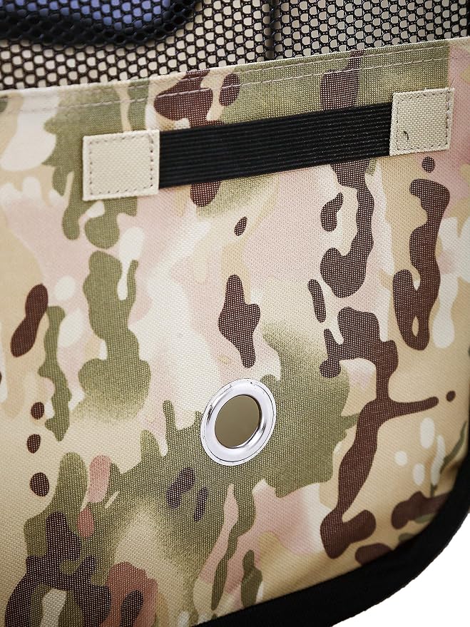 Pawer 45”×24” 8-Panel Foldable Pet Playpen, Desert Camouflage Pattern, Personalize Fabric Piece Available, for Cat/Dog/Puppy, 600D Oxford Cloth Portable Indoor & Outdoor Kennel with Carry Bag