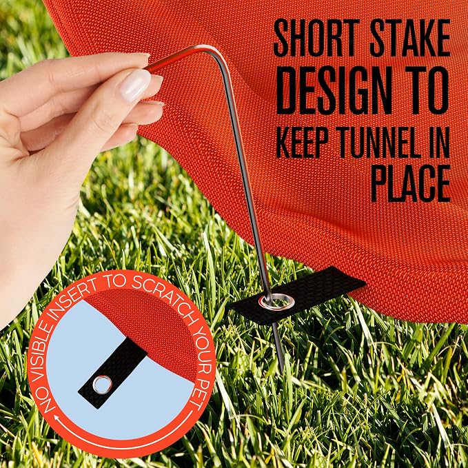 Houseables Dog Agility Tunnel, Dog Tunnel, Agility Equipment, 18 Feet, Puppy Obstacle Course, Crawling, Pet Playground, Small, Medium, Large, Indoor/Outdoor, Play, Pop Up Set, Exercise Tube, Toy, Red | Houseables Agility Equipment, Puppy Obstacle Cours...