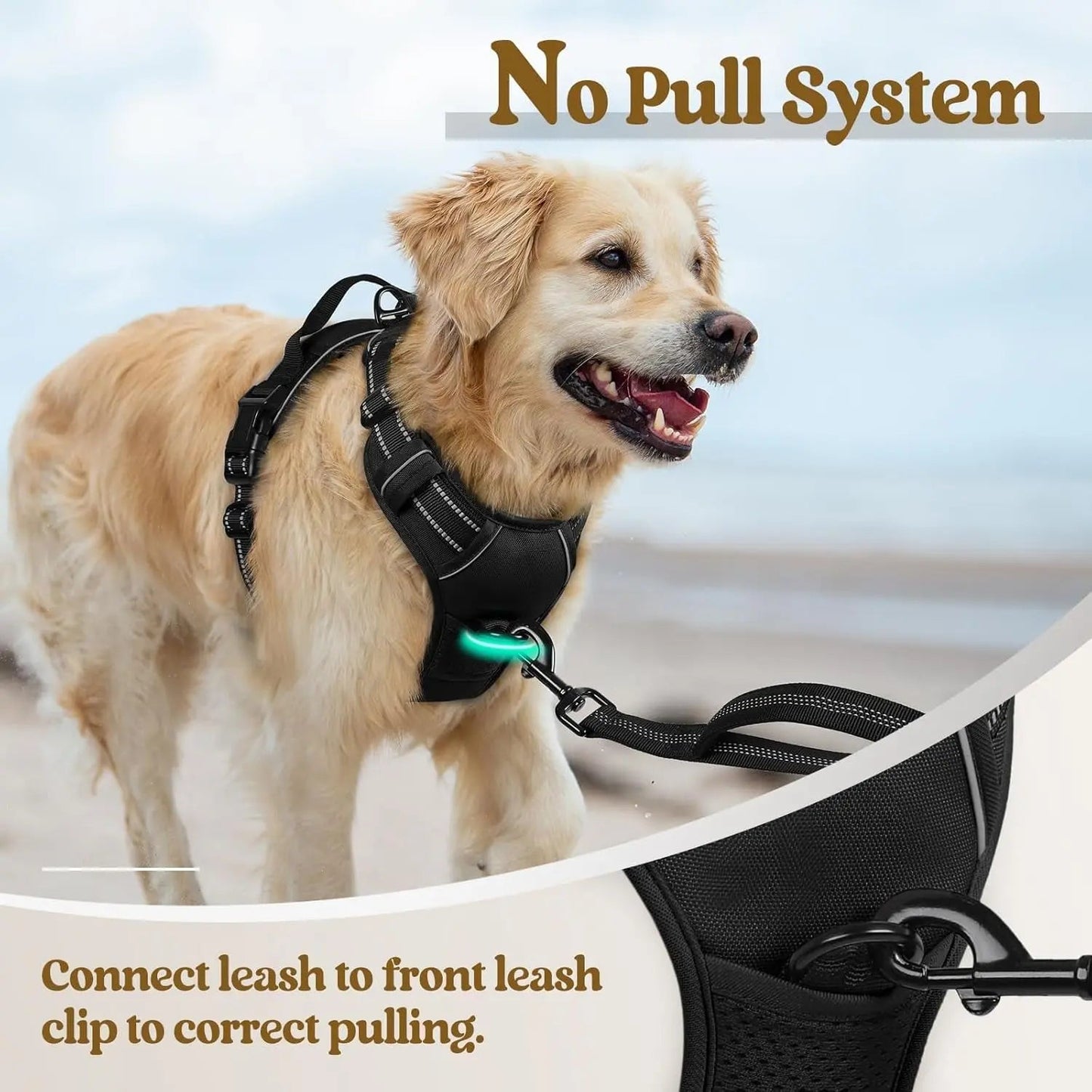 No Pull Dog Harness Reflective Adjustable Oxford Vest Dogs Control (All Sizes)